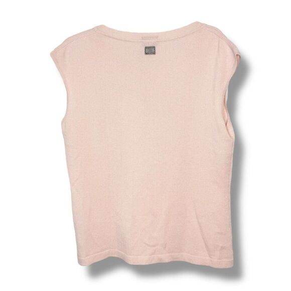 Escada Cashmere Wool Sleeveless Sweater Top Neutral Light Pink Women’s Size XL - Picture 5 of 8